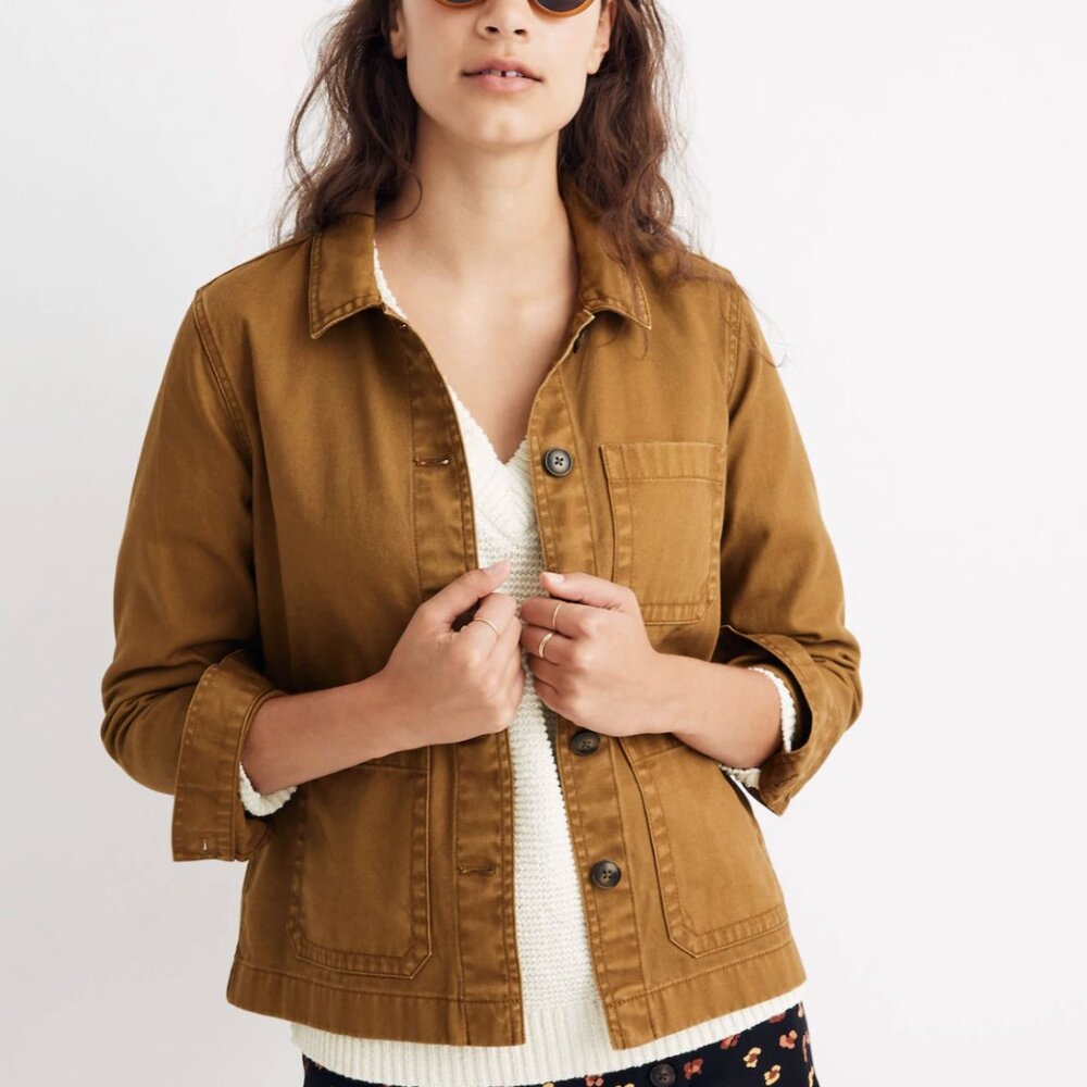 NWOT Madewell Garment-Dyed Ashwood Chore Coat in Dark Tobacco